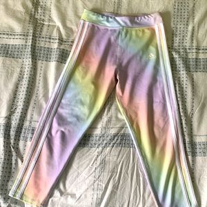 Rainbow adidas capris